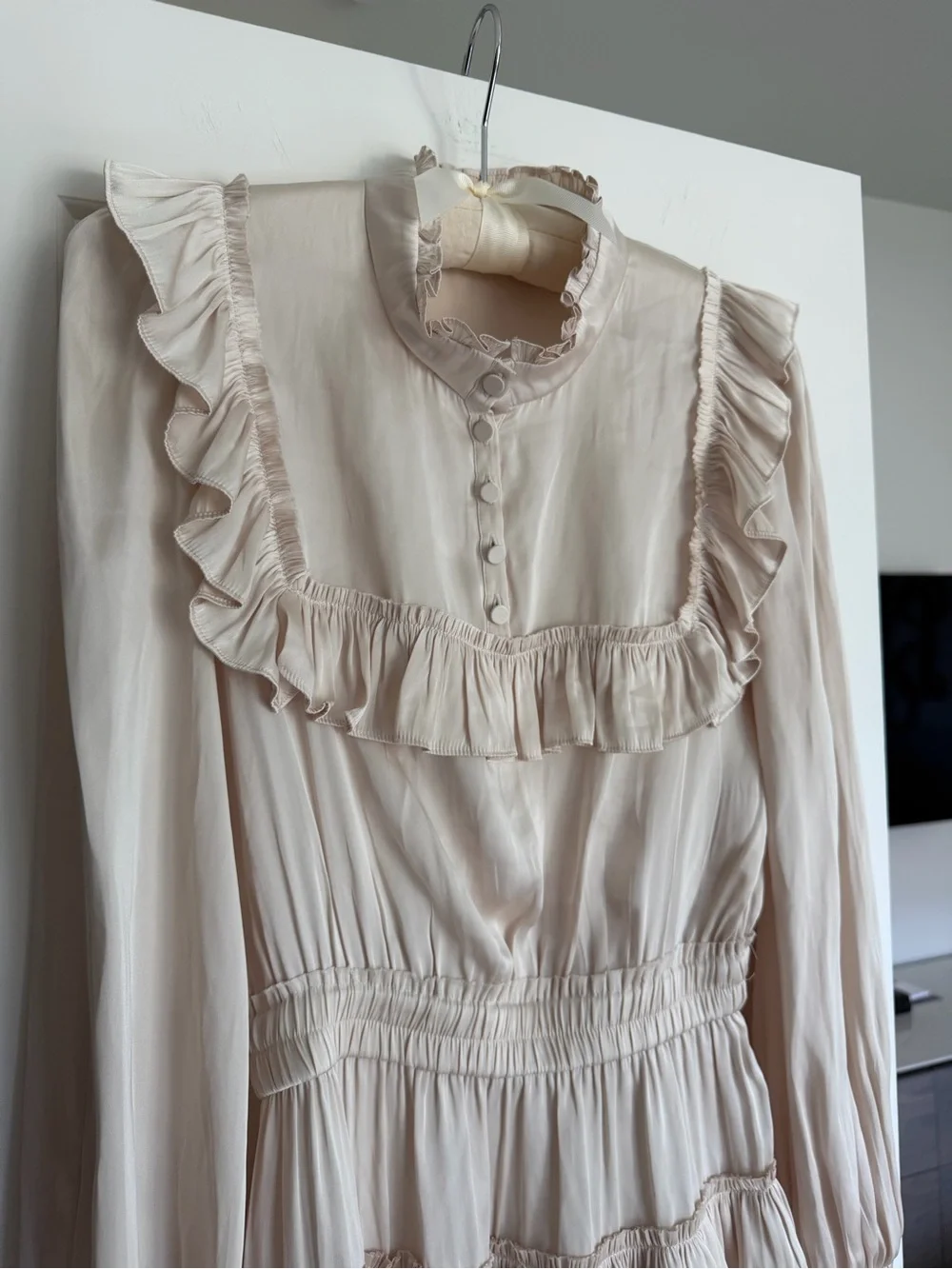 LoveShackFancy Cream Ruffle Mini Dress - Picture 5 of 7